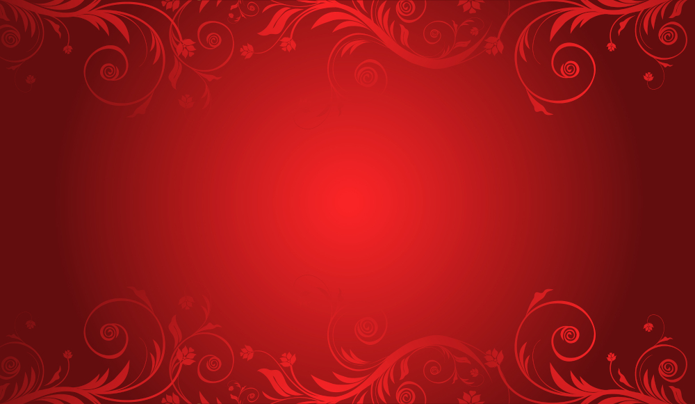 Vector black and red floral background for text with pattern